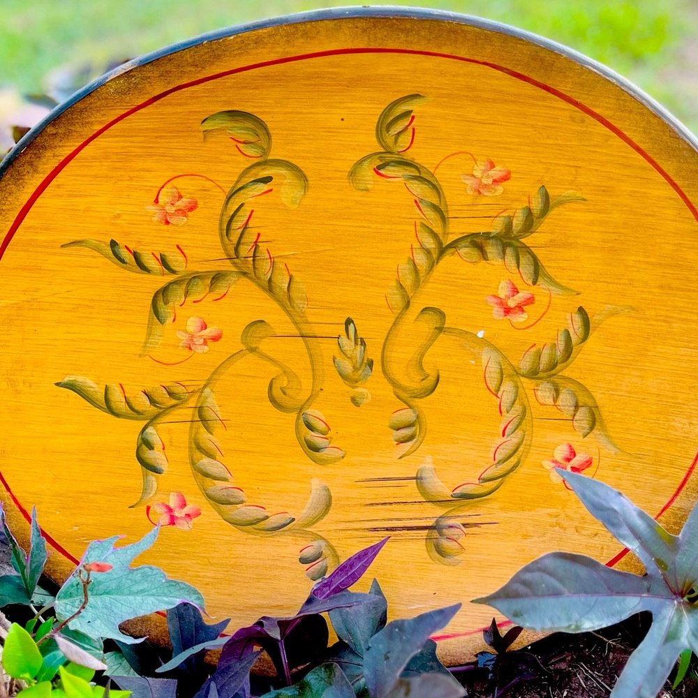 Farmhouse Tole Handpainted Decorative Platter-Tray